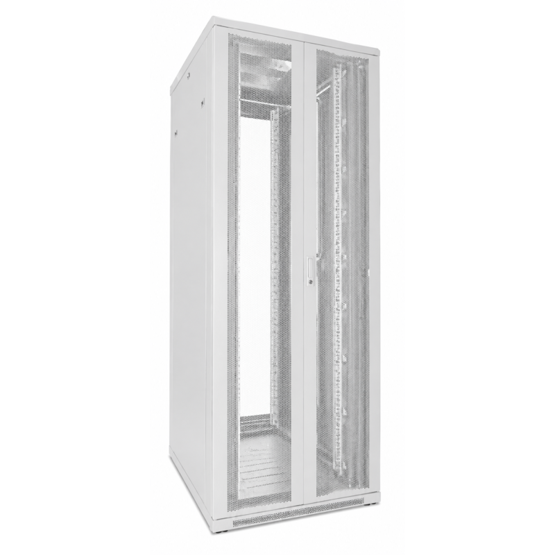 Armadio server bianco 47U con doppie porte anteriori e posteriori perforate 800x800x2200mm (LxPxA)