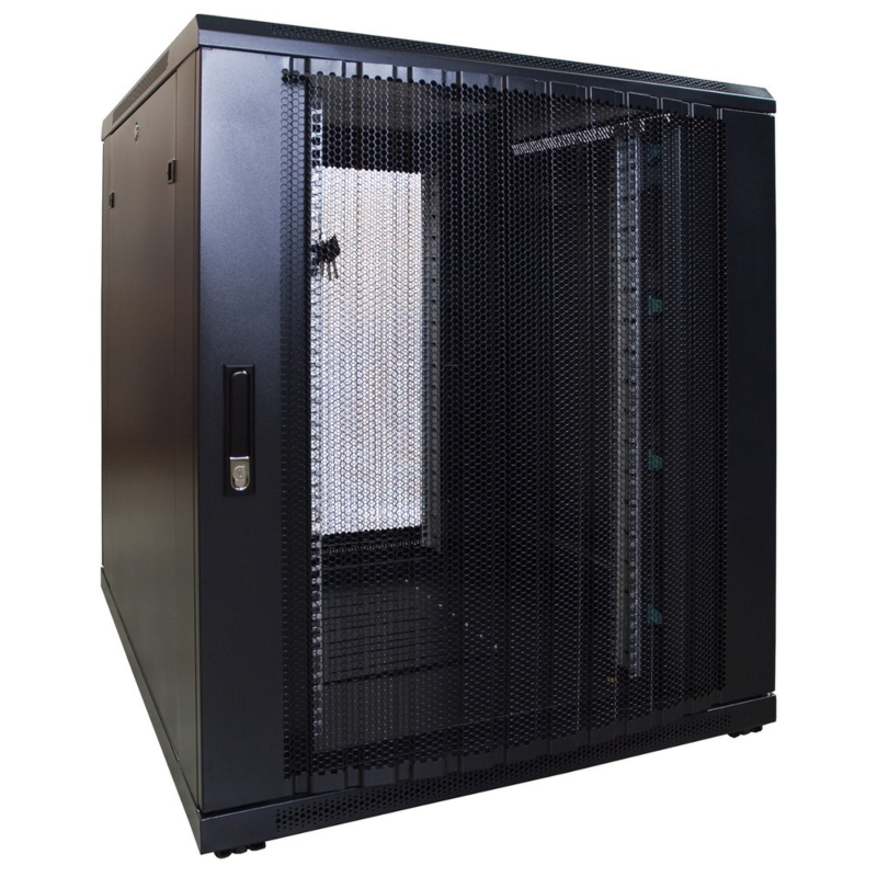 Armadio server mini 12U con sportello perforato 800x1200x720mm (LxPxA)