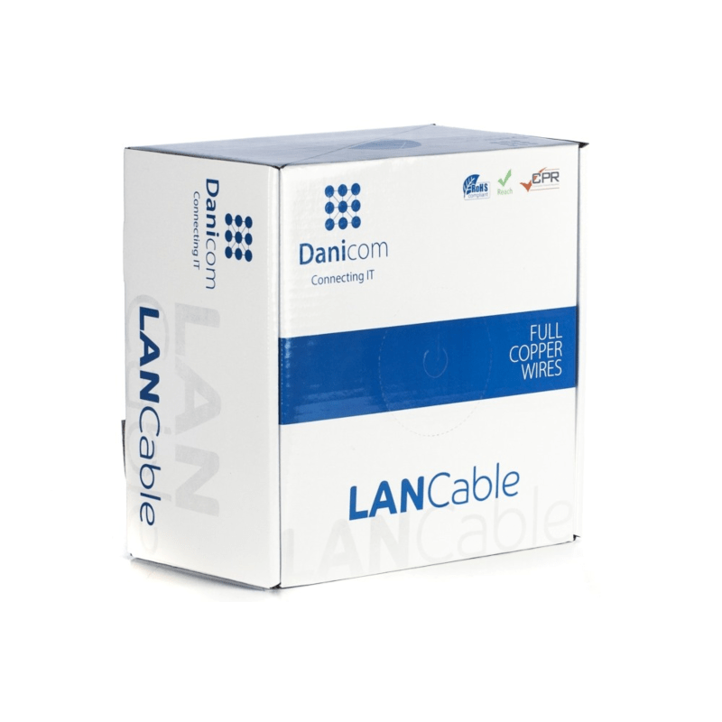 Cavo DANICOM CAT6A S/FTP 100 m su rotolo rigido - LSZH (Dca)