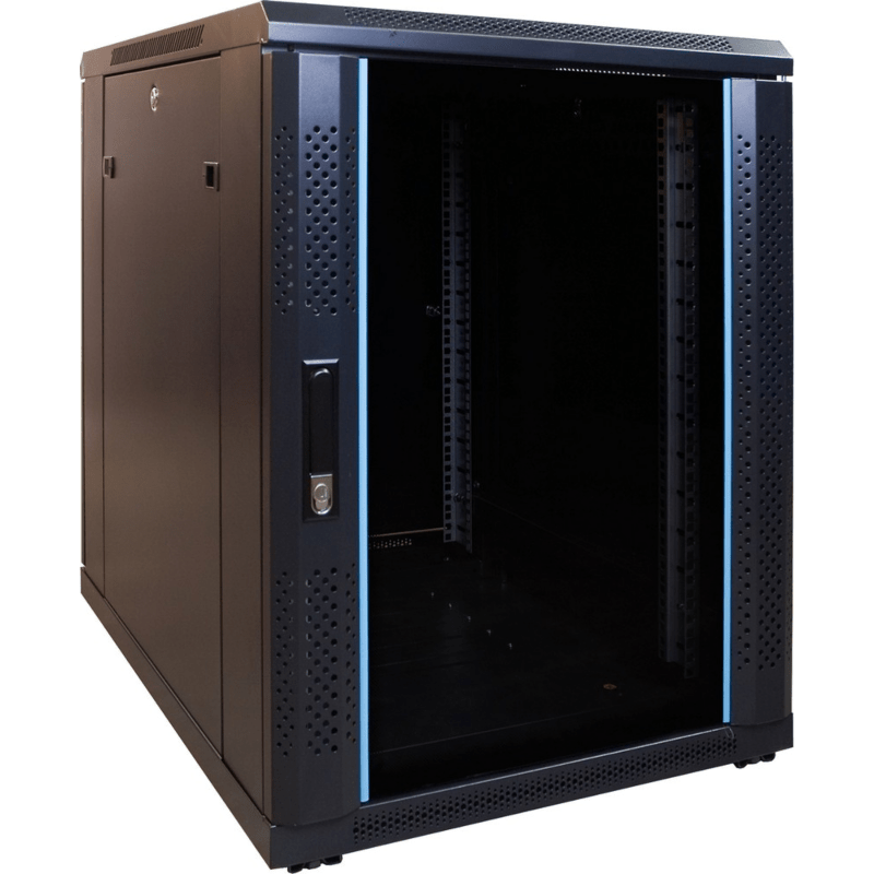Armadio server mini 15U con porta in vetro 600x800x860mm (LxPxA)