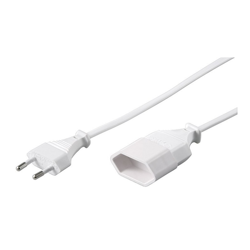 Prolunga elettrica con spina europea, 3 m, bianca