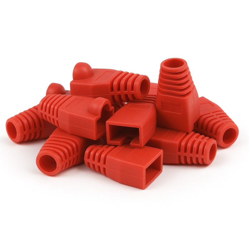 Cappucci protettivi RJ45 DANICOM rossi - 10 pezzi
