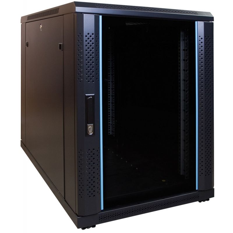 Armadio server mini 15U con porta in vetro 600x1000x860mm (LxPxA)