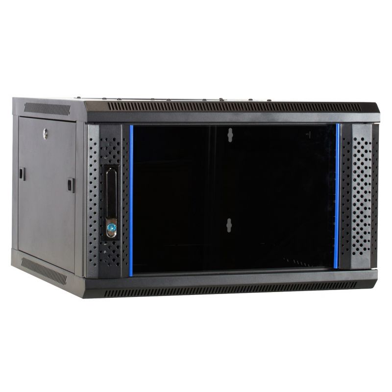 Armadio a muro 6U non assemblato con anta in vetro 600x600x368 mm (LxPxA)