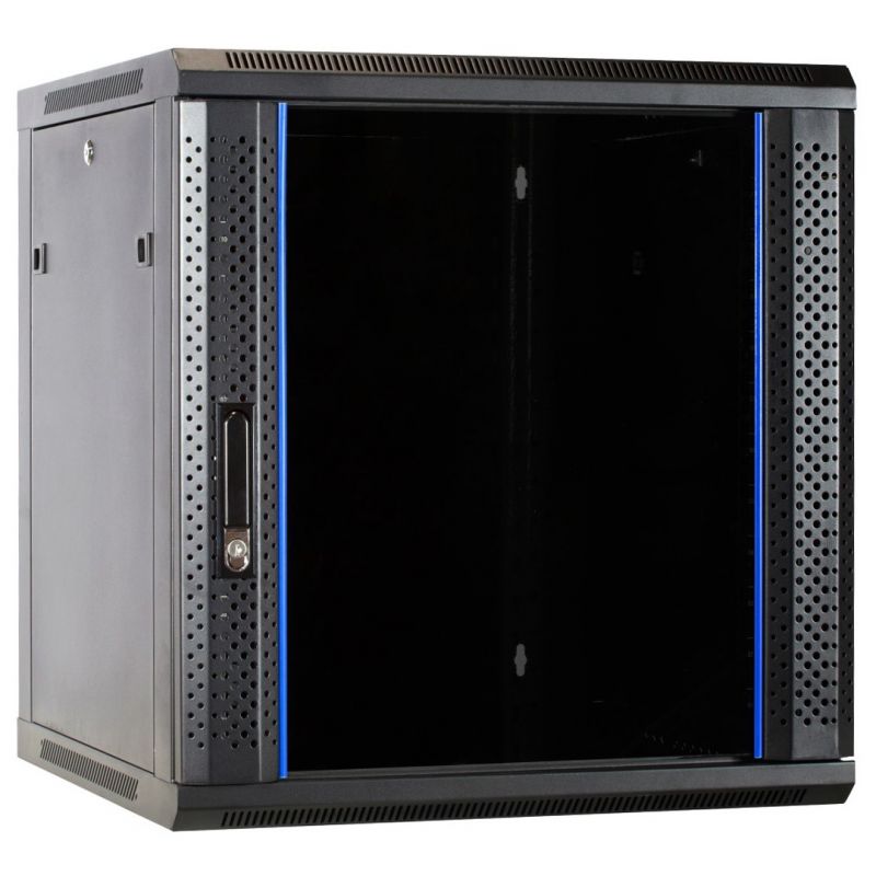 Armadio a muro 12U con anta in vetro 600x600x635 mm (LxPxA)