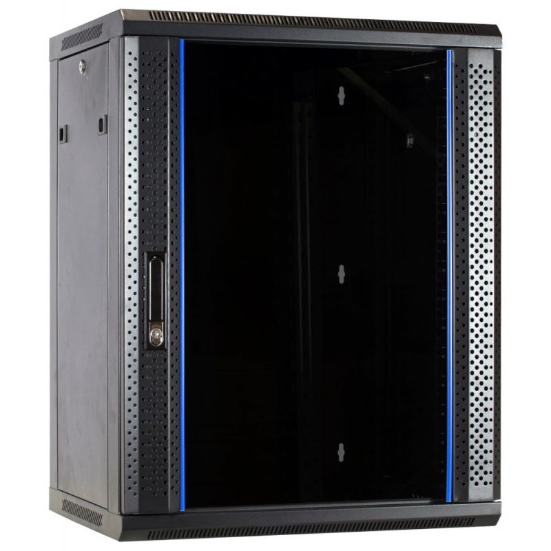 Armadio a muro 15U con anta in vetro 600x600x770mm (LxPxA)