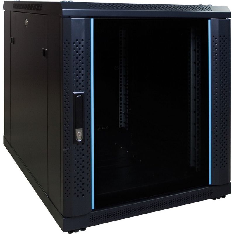 Armadio server mini 12U con porta in vetro 600x600x720 mm (LxPxA)