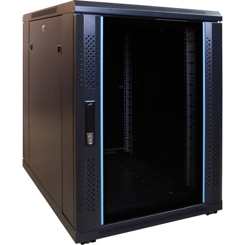 Armadio server mini 15U con anta in vetro 600x600x860 mm (LxPxA)