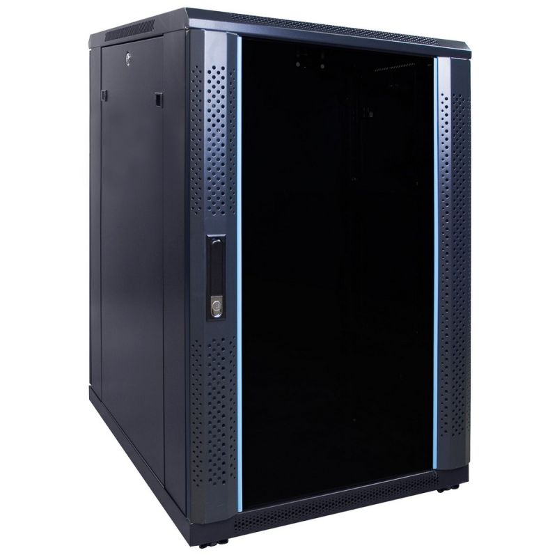 Armadio server 18U con porta in vetro 600x800x1000mm (LxPxA)