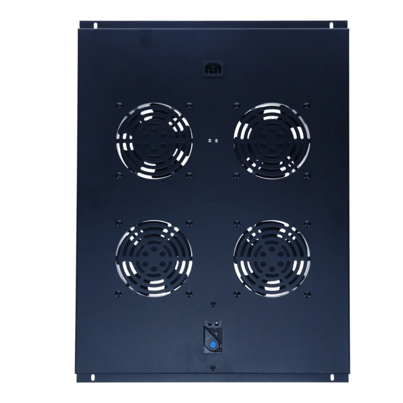 Kit di ventole con 4 ventole e termostato, adatto per armadi server con profondità di 800 mm.