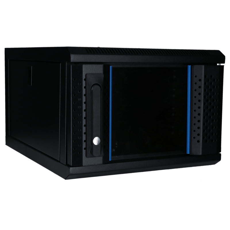 Armadio server 4U da 10 pollici con sportello in vetro, dimensioni 370x450x264 mm (LxPxA)