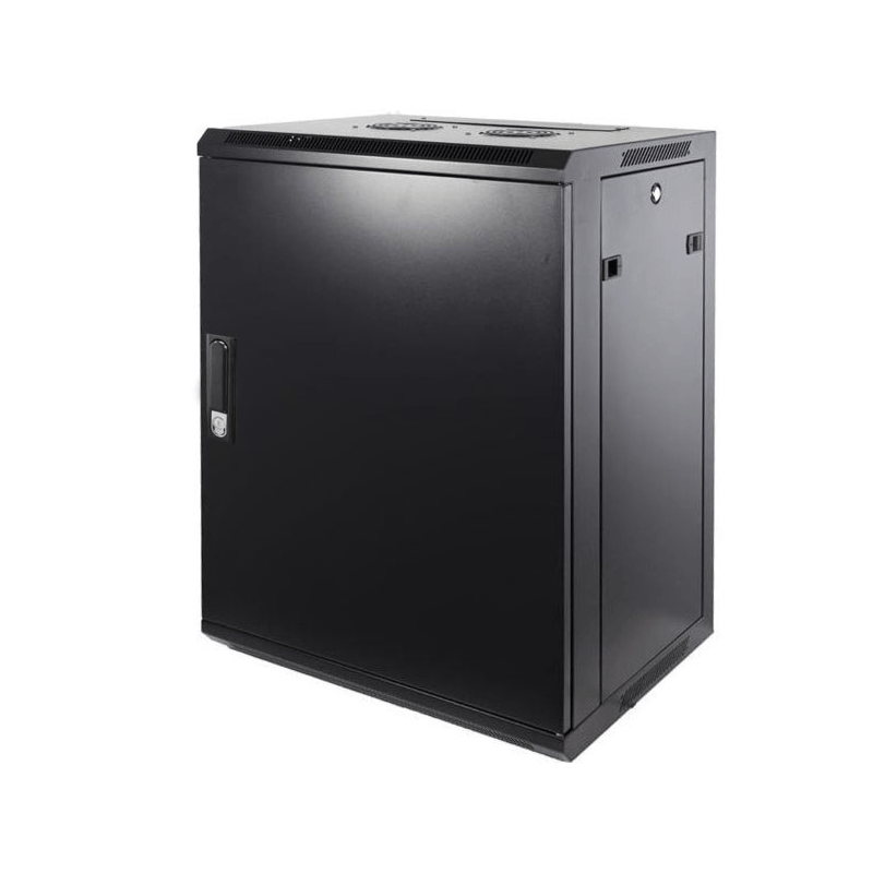 Armadio a muro 15U con anta in metallo, dimensioni 600x450x770 mm (LxPxA).