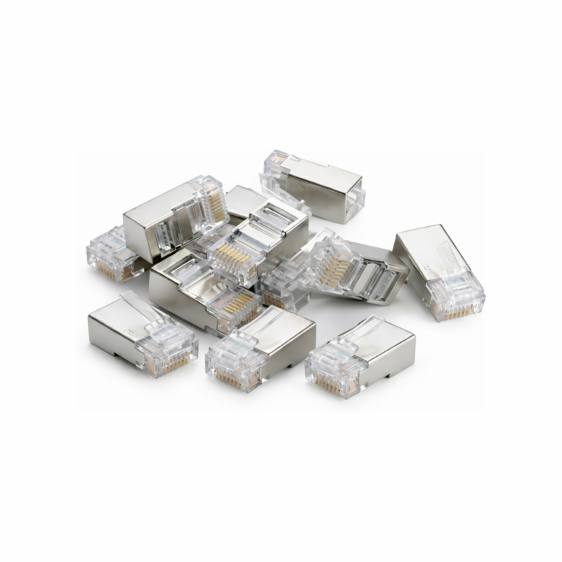 Connettore passante RJ45 FTP CAT5e DANICOM - Passante per conduttore flessibile e rigido - 10 pezzi