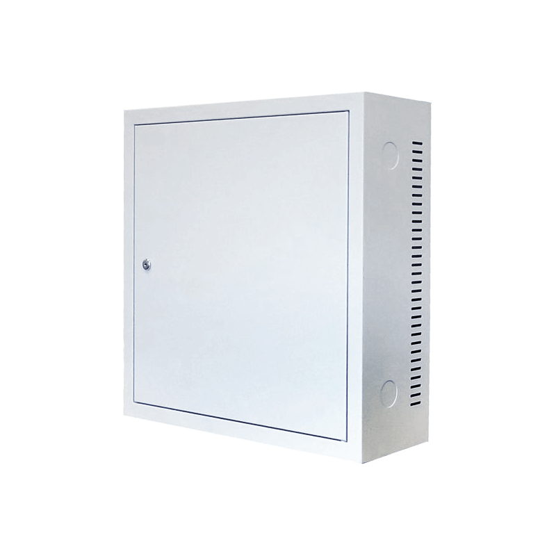 Armadio a muro 3U con anta in metallo, profondità 185 mm, colore bianco.