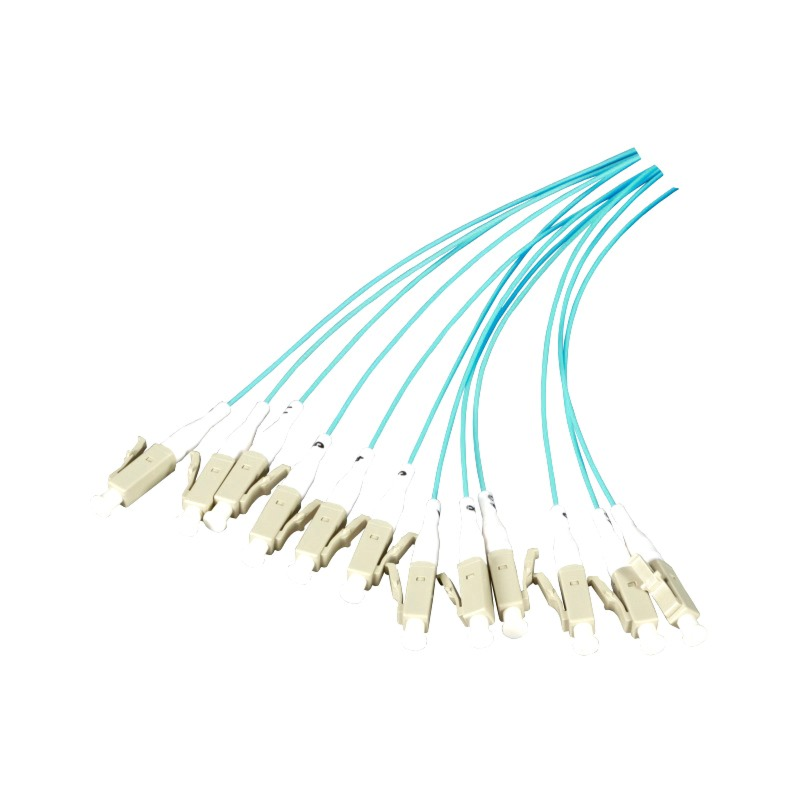 Cavo di collegamento in fibra di vetro OM3 turchese LC - 12 pezzi