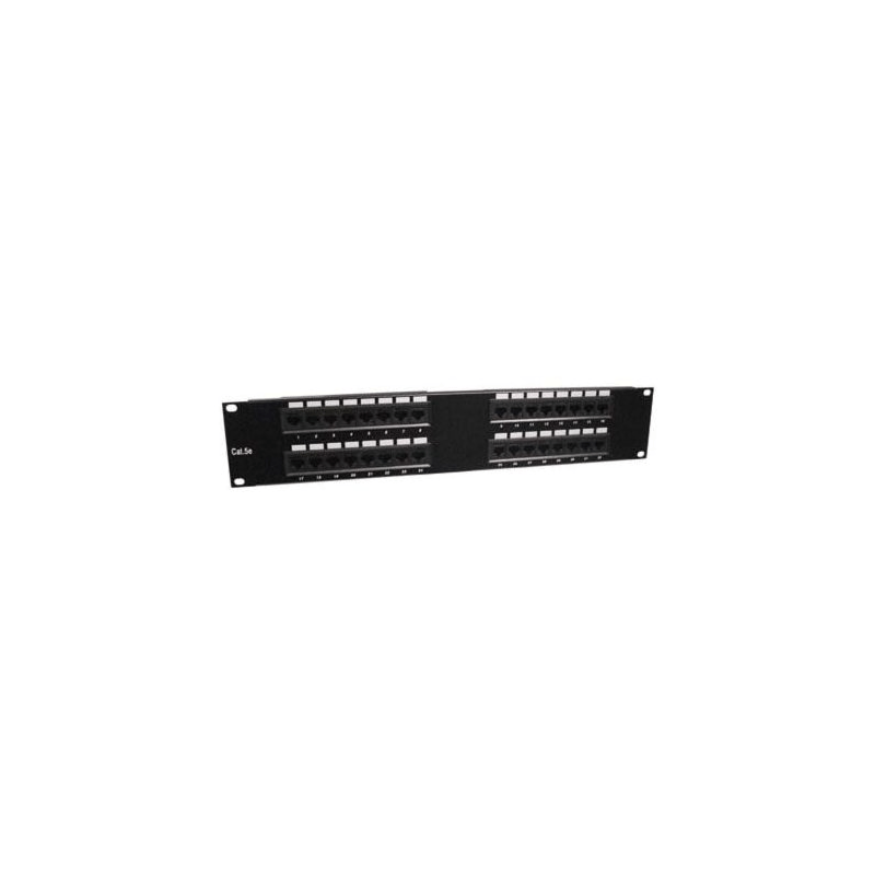 Patch panel UTP da 19 pollici 2U con 32 connettori RJ45 Cat 5e.