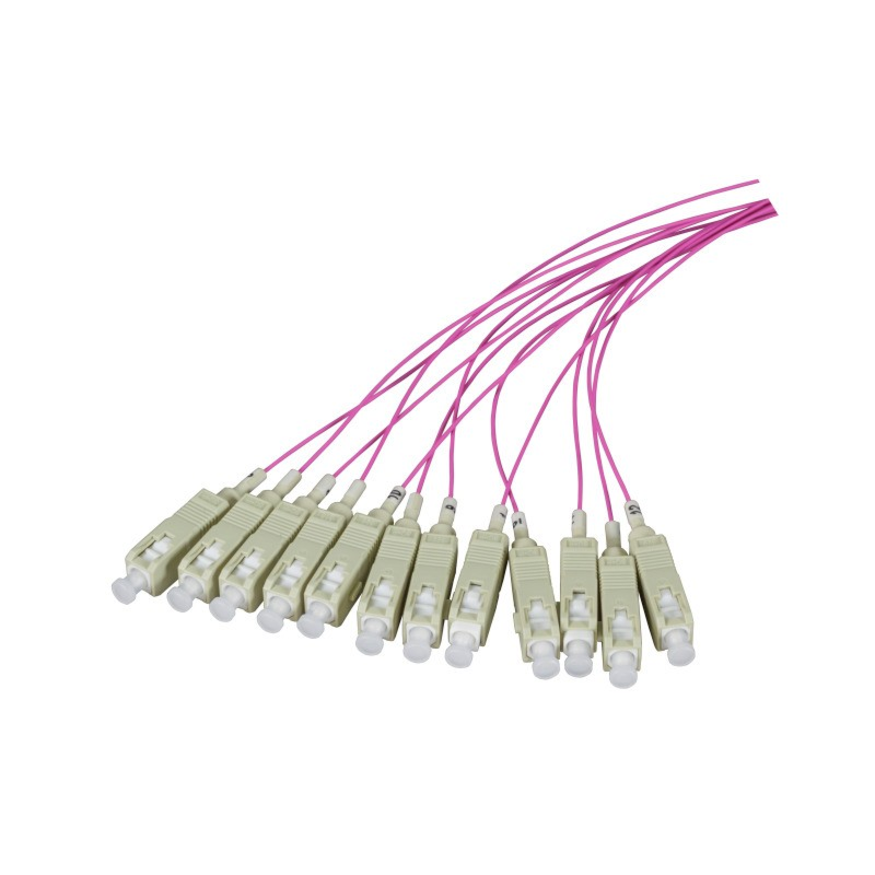 Cavo di collegamento in fibra di vetro OM4 viola ST - 12 pezzi