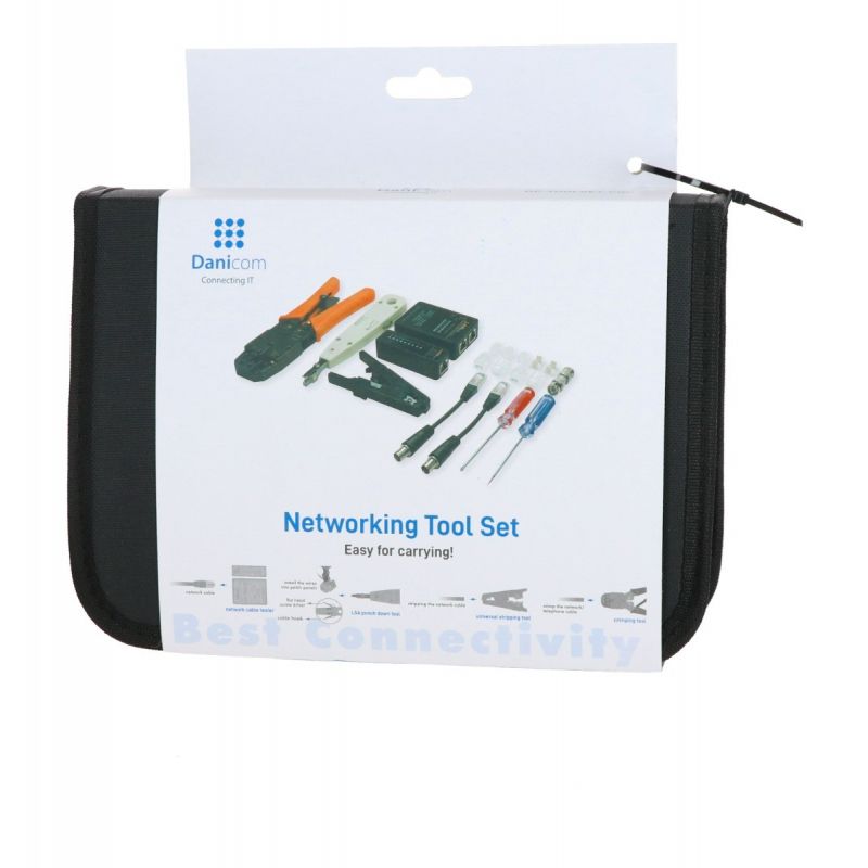 Kit di strumenti di rete Danicom professionale in valigetta.