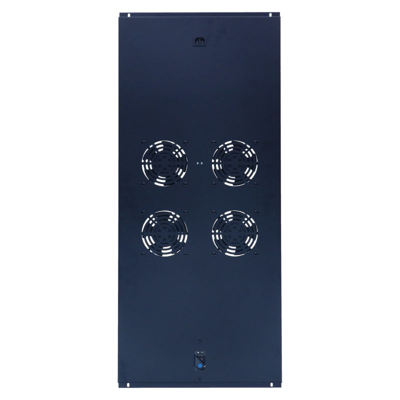 Kit di ventole con 4 ventole e termostato, adatto per armadi server con profondità di 1200 mm.