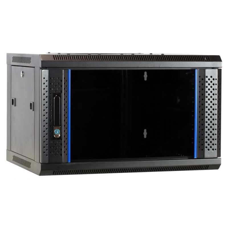 Armadio a muro 6U con anta in vetro 600x450x368 mm (LxPxA)
