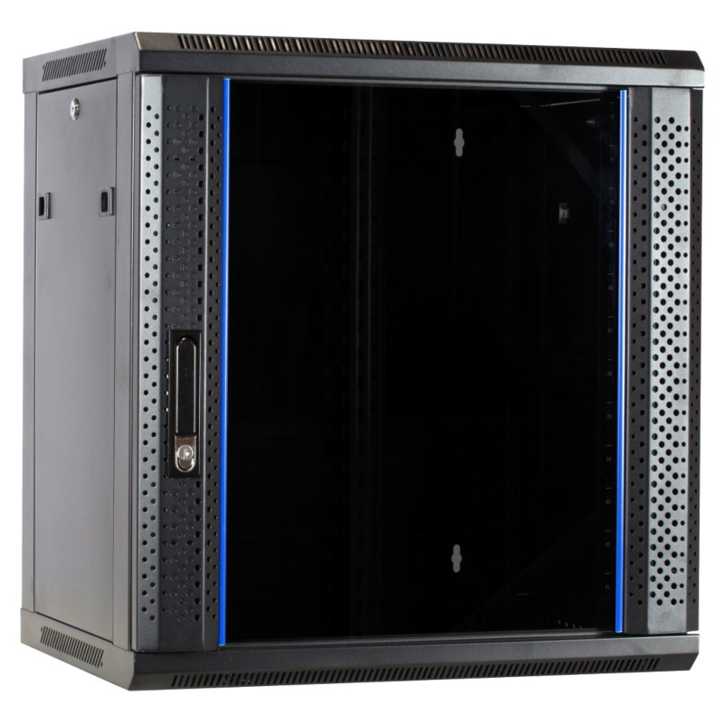 Armadio a muro 12U con anta in vetro 600x450x635 mm (LxPxA)