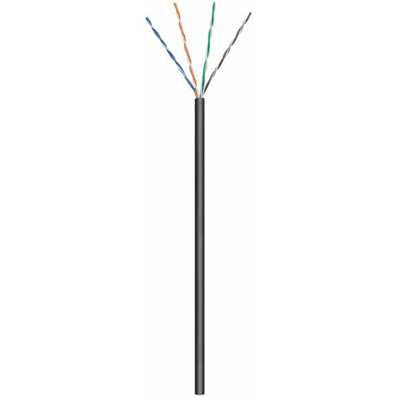 Cavo CAT6 U/UTP da esterno flessibile nero da 100 m su bobina CCA