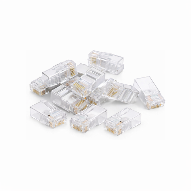 Connettore passante RJ45 UTP CAT6 DANICOM - Nucleo flessibile passante - 10 pezzi