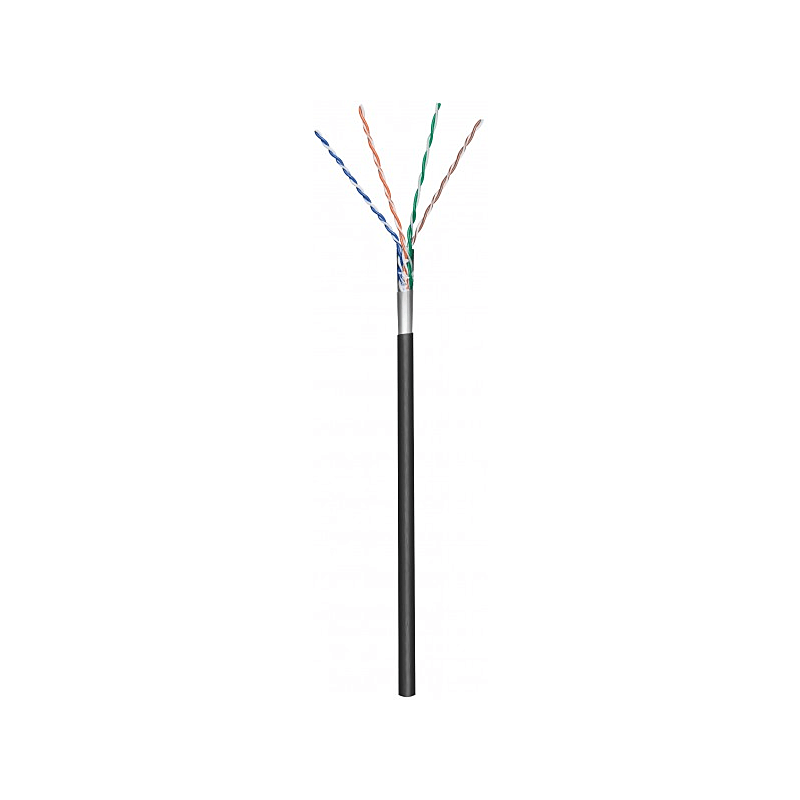 Cavo CAT5e FTP da esterno flessibile nero da 100 m su bobina CCA