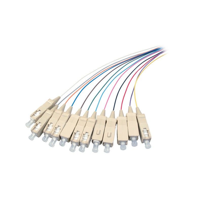 Set di 12 pezzi di cavi di collegamento colorati in fibra di vetro OM3 SC - 12 pezzi