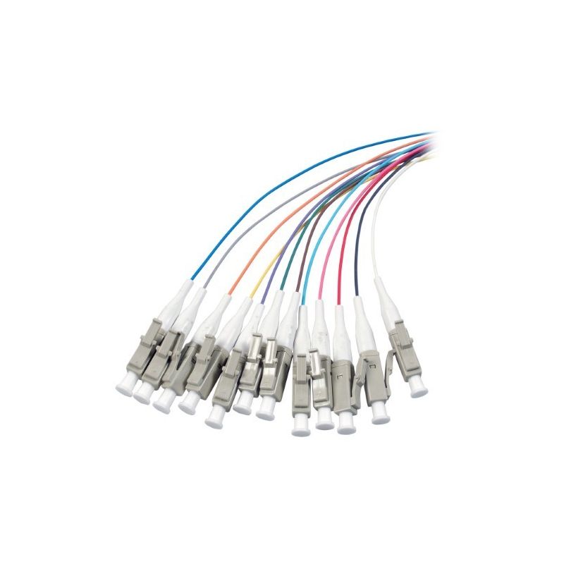 Set di 12 cavi di collegamento colorati in fibra di vetro OM4 LC - 12 pezzi