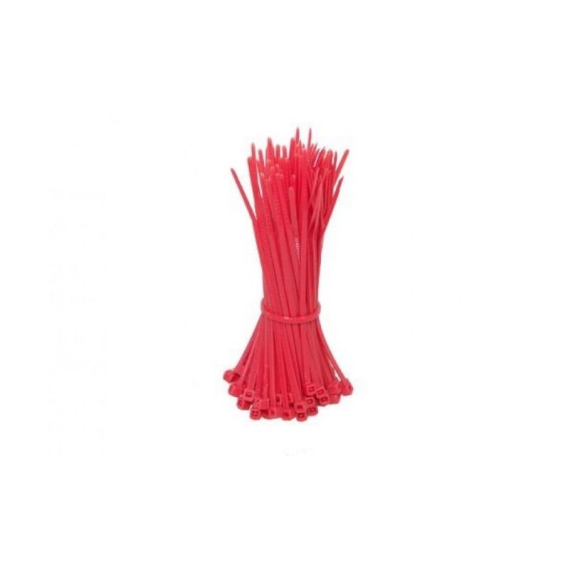 Fascette stringicavo rosse da 200 mm - 100 pezzi